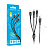 Кабель USB - 3 в 1 (Lightning + MicroUSB + Type-C) Borofone BX66 (2A, наносиликон, 1 м) Черный